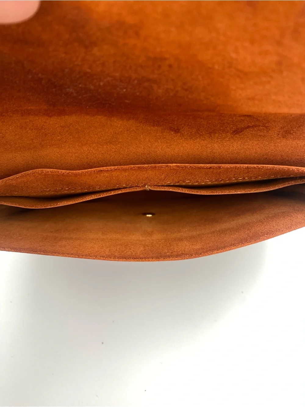 Tan Leather Envelope Crossbody Bag with Gold Stud